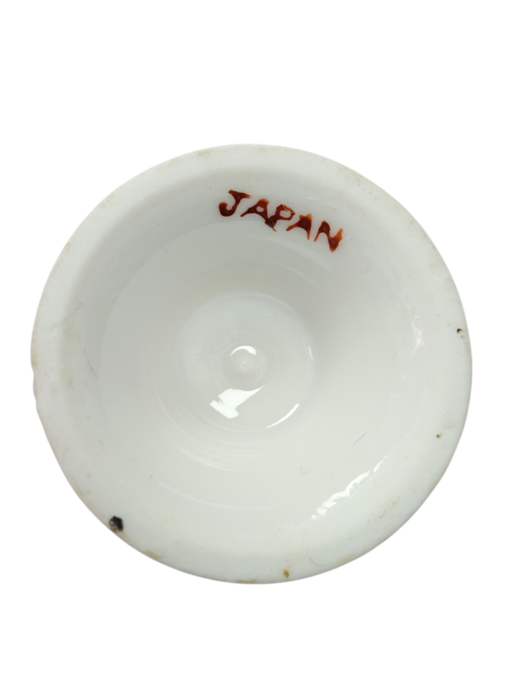 Vintage Japanese Porcelain Egg Cup - Red Floral Dot Motif