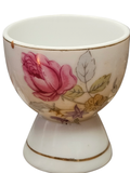 Vintage Pink Rose and Cottage Violet Fine China Egg Cup 1940s-1950s Japan