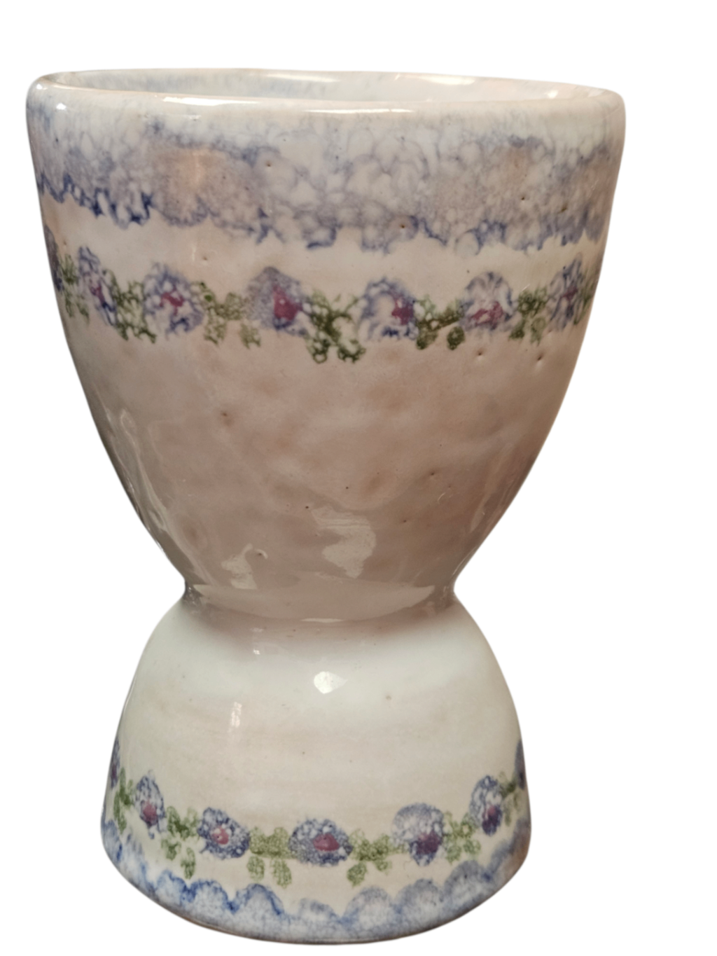 vintage ceramic hand-painted European Double Egg Cup