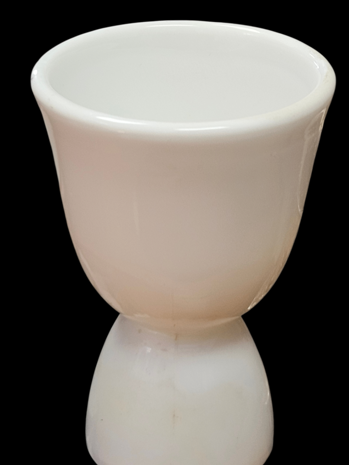 Antique white opaline "Milk Glass" Double-Sided Egg Cup 19th-early20th Centuries.