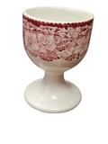 Vintage Japanese Porcelain Egg Cup - Red Floral Dot Motif
