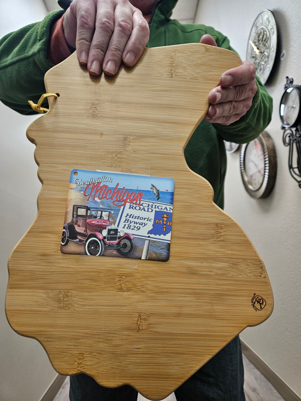 Totally Bamboo Destination Michigan State Serving and Cuttina Board. Crafted from sustainable Moso bamboo Natural wood tone