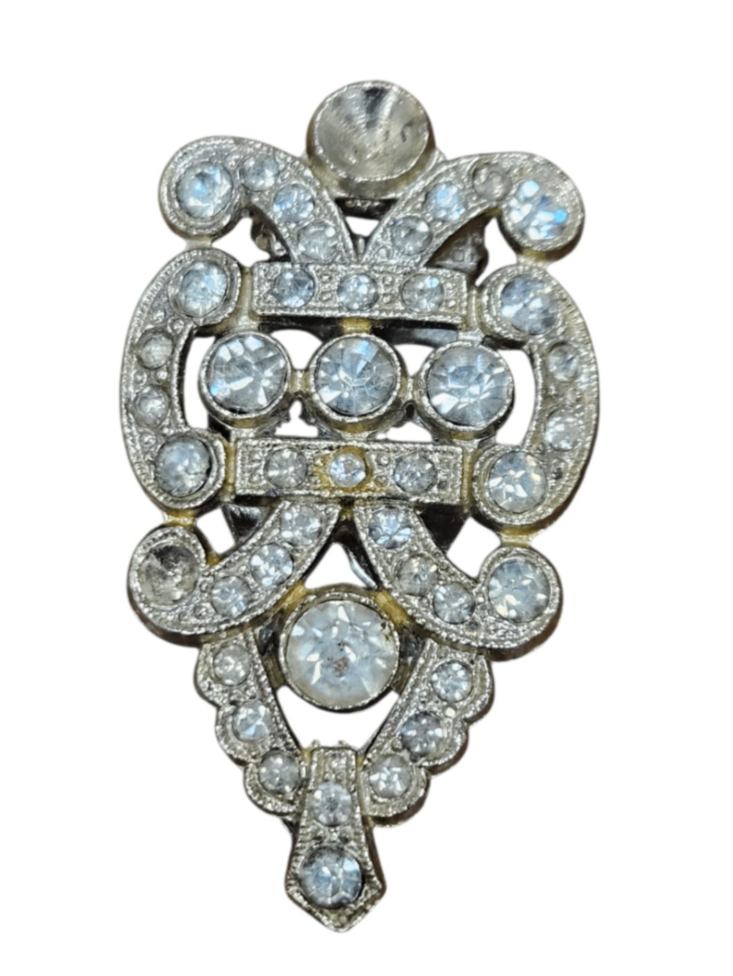 vintage Art Deco rhinestone scarf clip