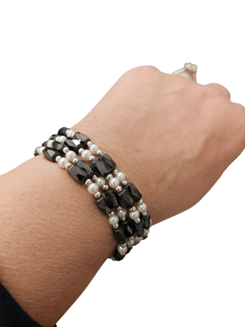 Art Deco Inspired 3-in-1 Magnetic Hematite Wrap