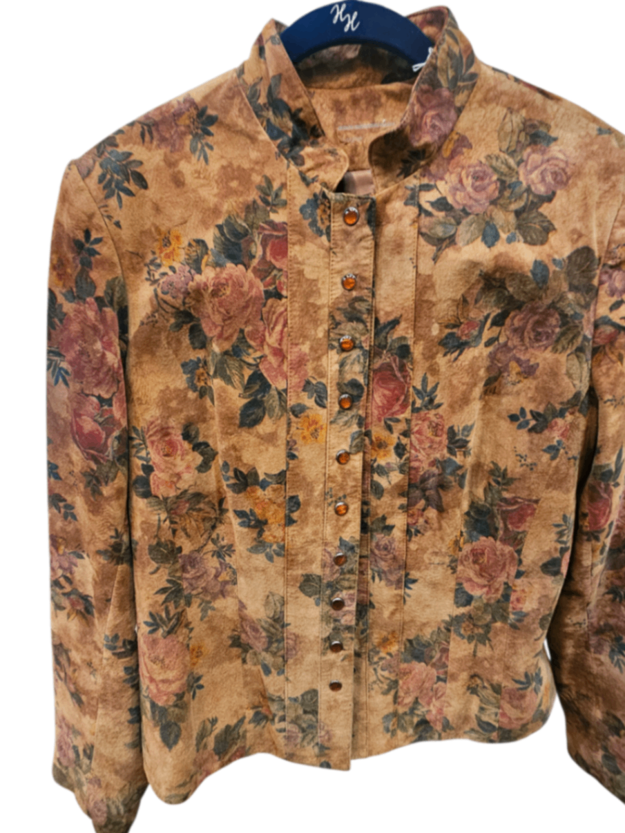 Vintage VS2 Floral Suede Mandarin Jacket