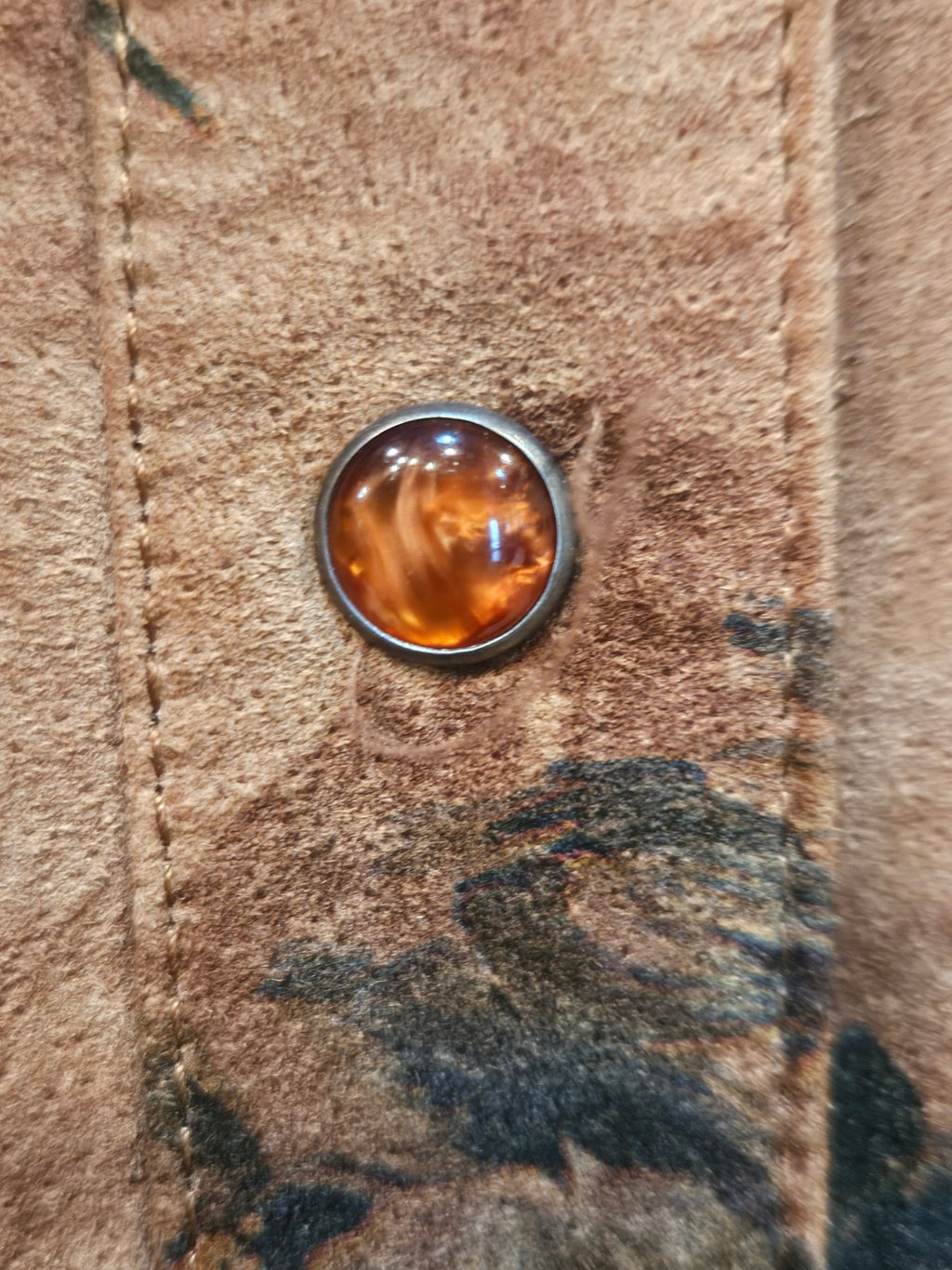 Vintage VS2 Floral Suede Mandarin Jacket