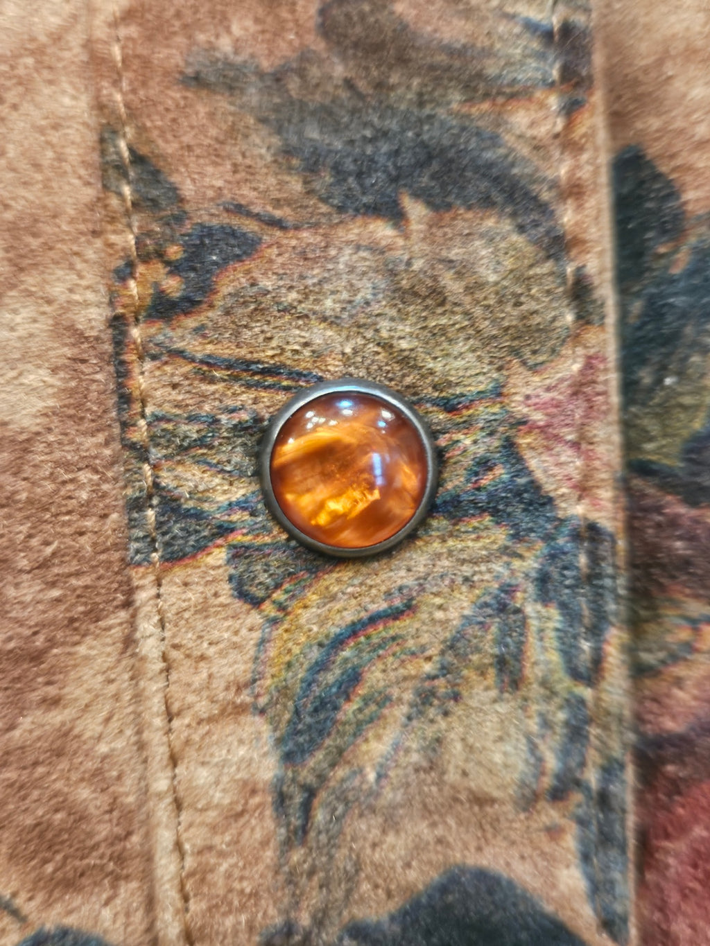 Vintage VS2 Floral Suede Mandarin Jacket