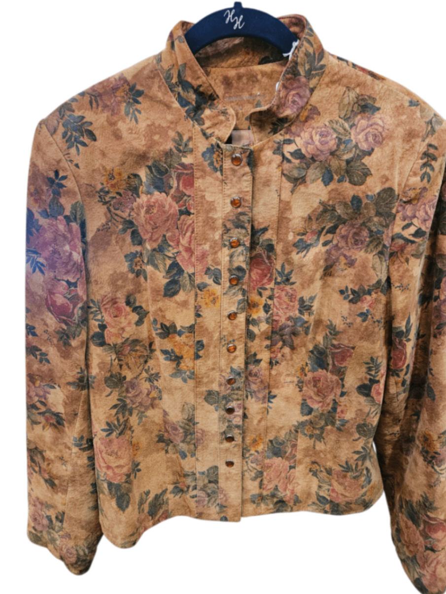 Vintage VS2 Floral Suede Mandarin Jacket