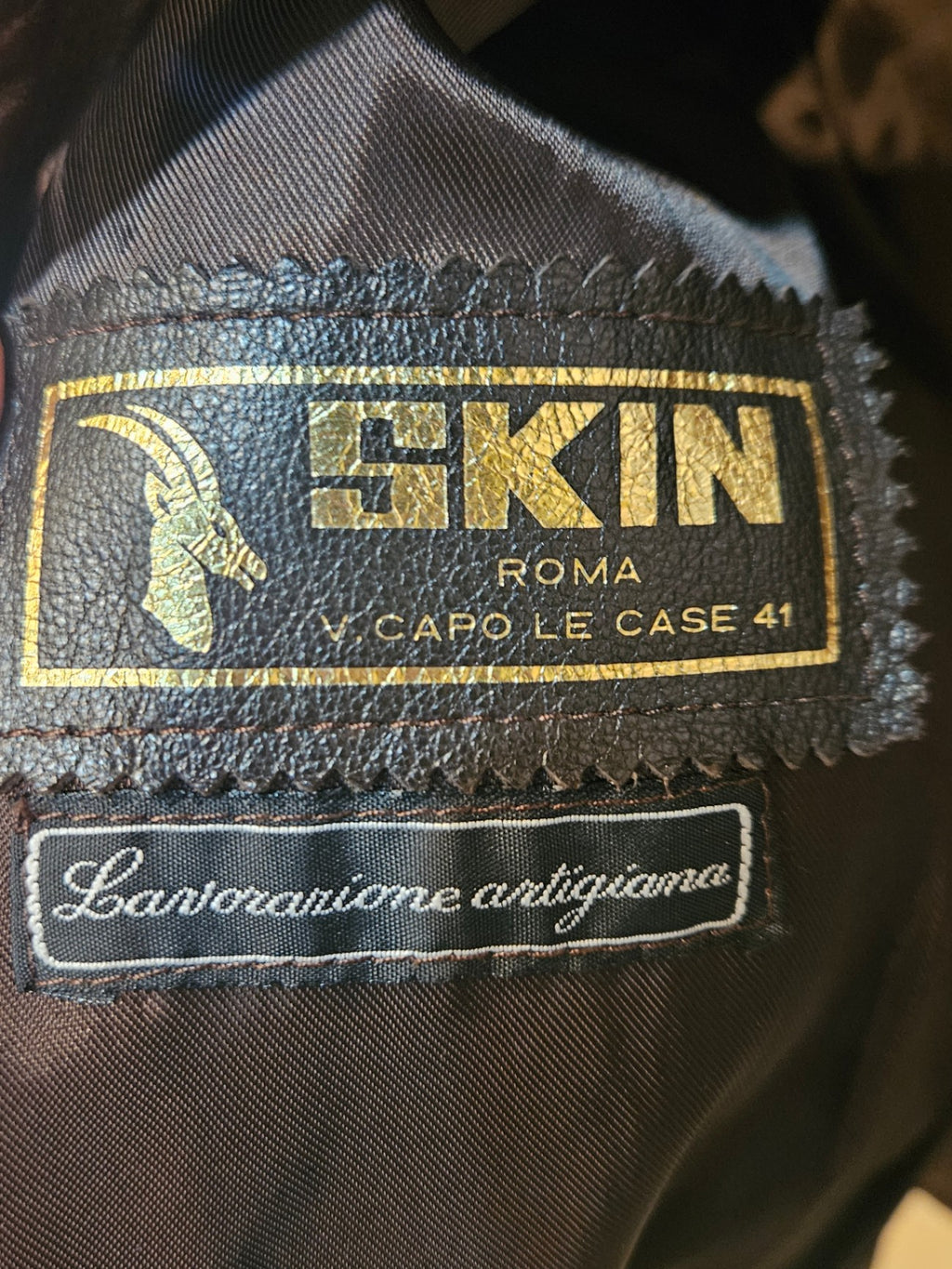 The Roman Archive Jacket  Brand: SKIN Roma (V. Capo Le Case) 41 Origin: Handcrafted in Rome, Italy 100% Genuine Italian Leather Excellent Vintage Condition