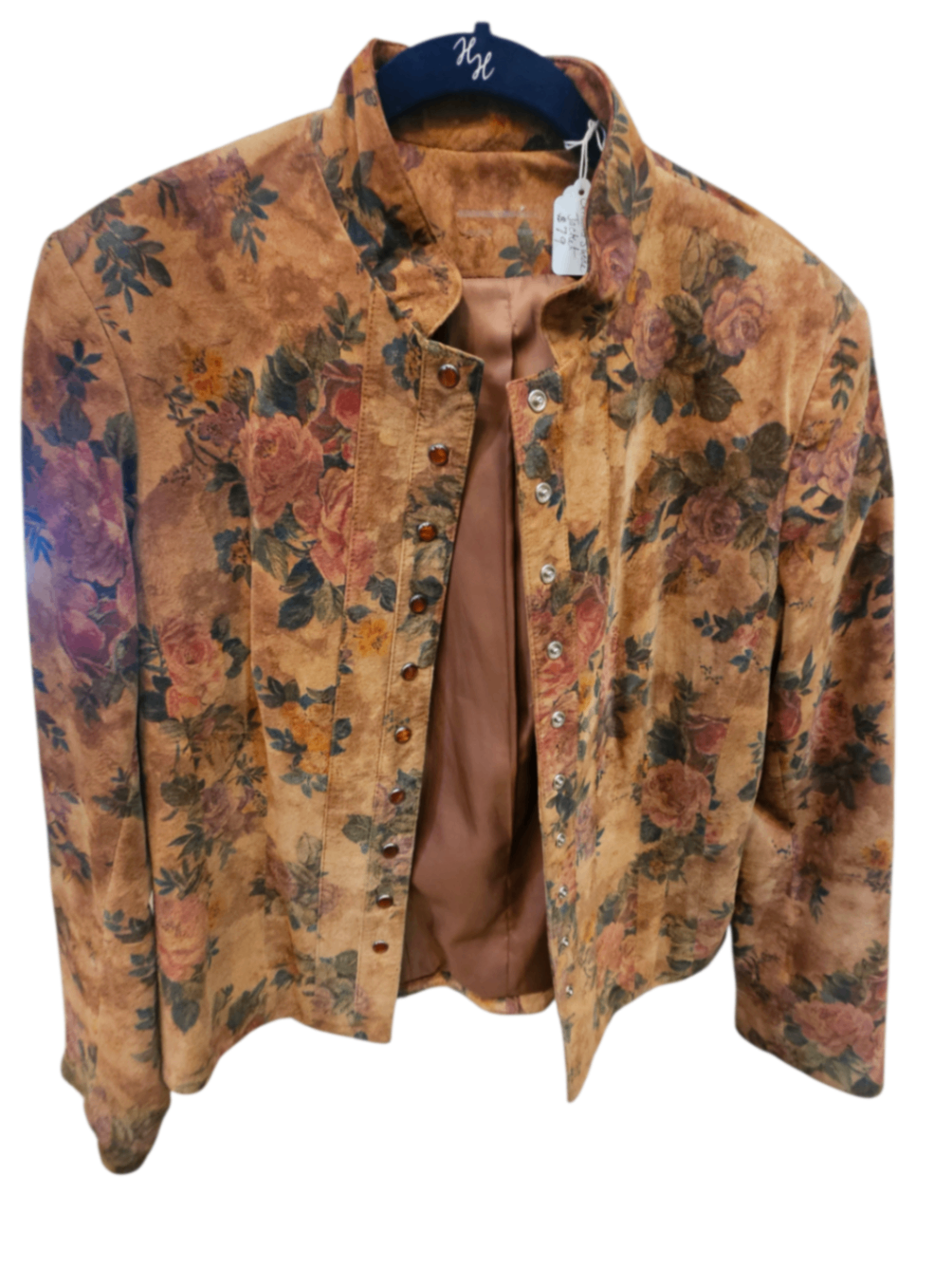 Vintage VS2 Floral Suede Mandarin Jacket