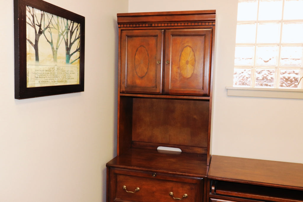 Professional Ashley "Cross Island" Executive L-Shaped Desk & Hutch Suite
