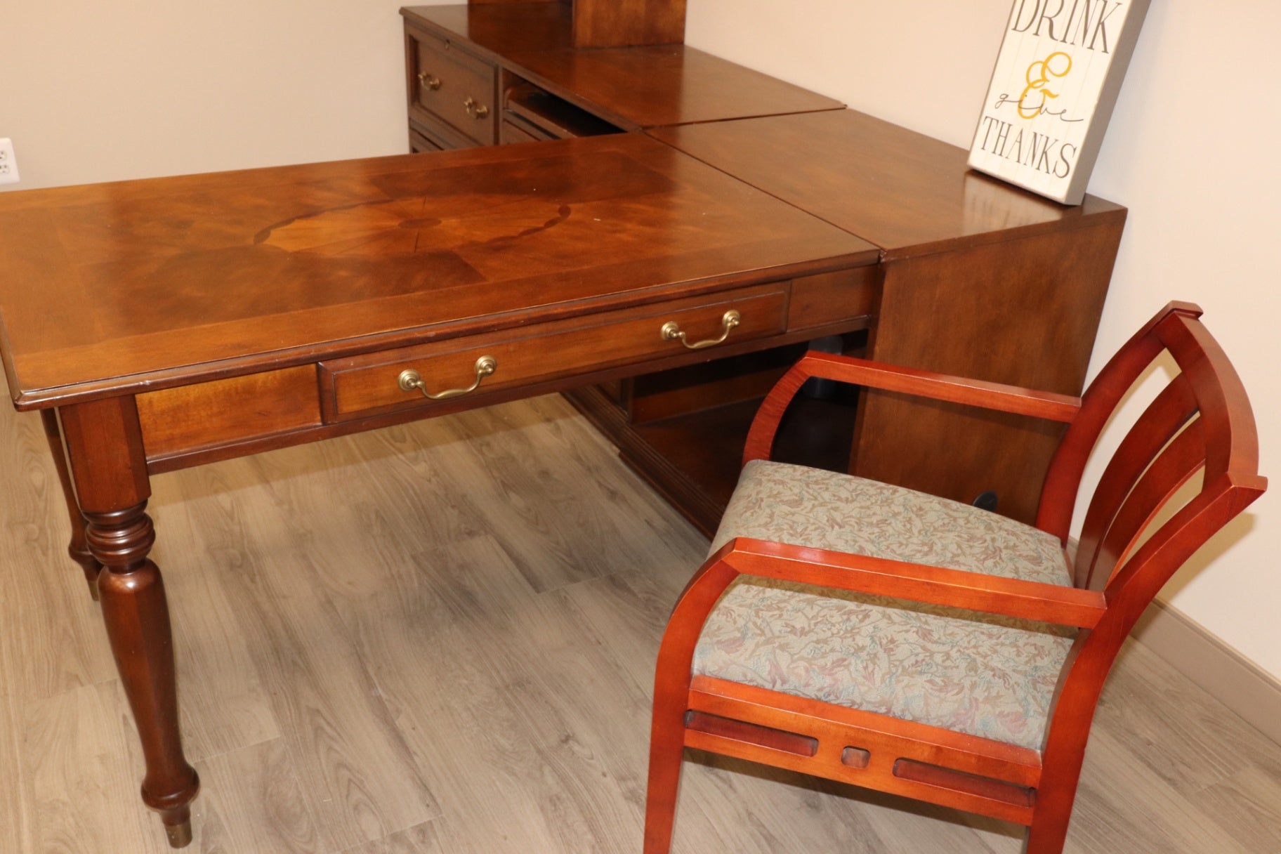 Professional Ashley "Cross Island" Executive L-Shaped Desk & Hutch Suite