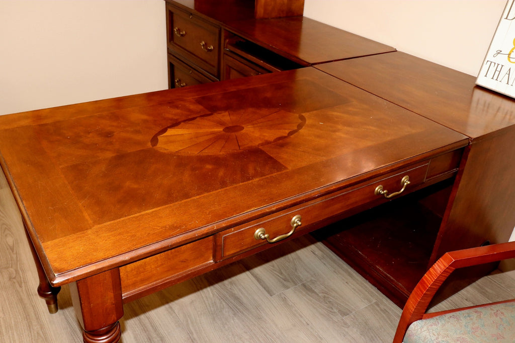 Professional Ashley "Cross Island" Executive L-Shaped Desk & Hutch Suite