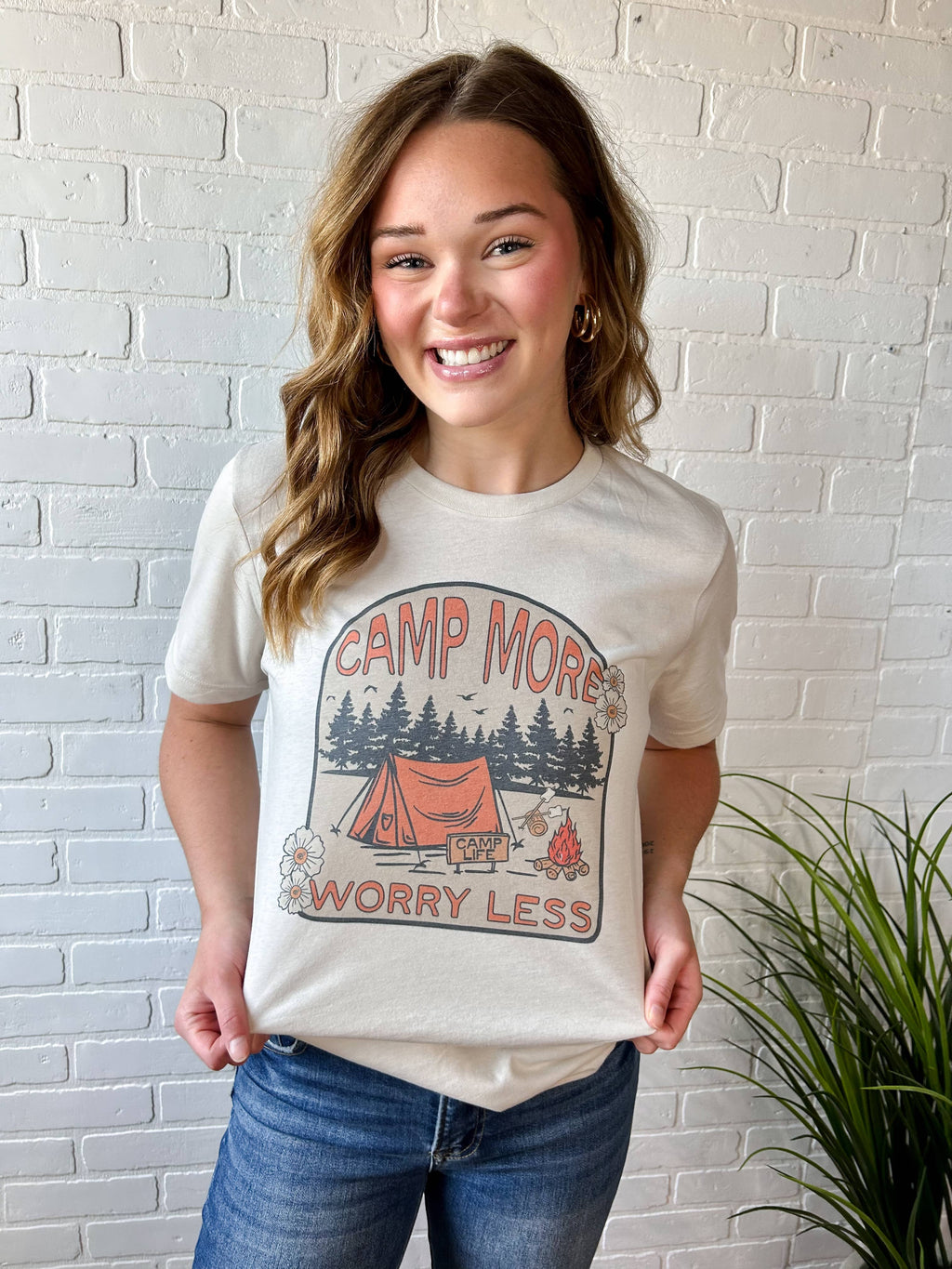 Camp More Worry Less Graphic Tee: S