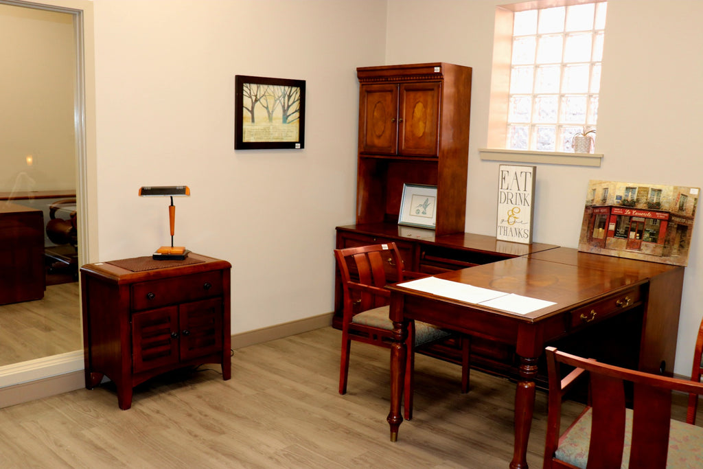 Professional Ashley "Cross Island" Executive L-Shaped Desk & Hutch Suite
