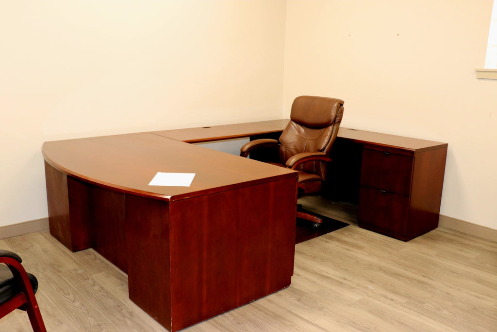 EXECUTIVE SHOWROOM SUITE  OFS Indiana Heritage Cherry Wood U-Desk