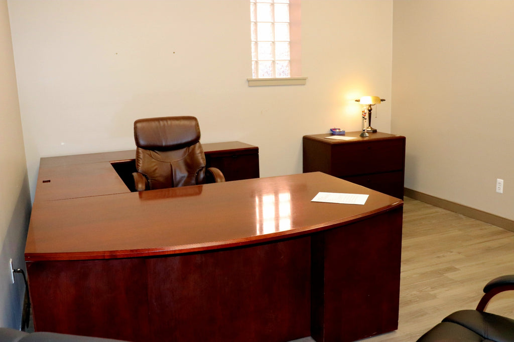 EXECUTIVE SHOWROOM SUITE  OFS Indiana Heritage Cherry Wood U-Desk