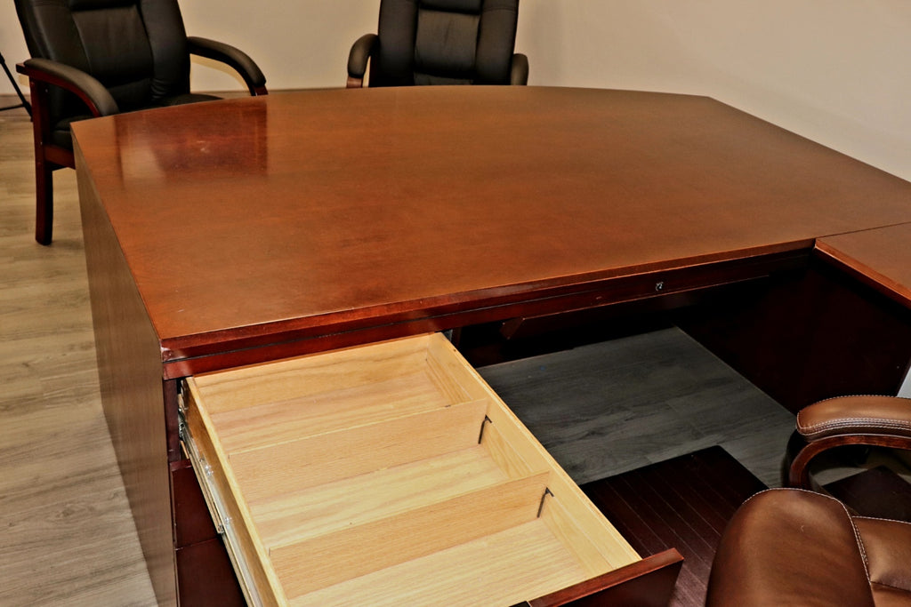 EXECUTIVE SHOWROOM SUITE  OFS Indiana Heritage Cherry Wood U-Desk