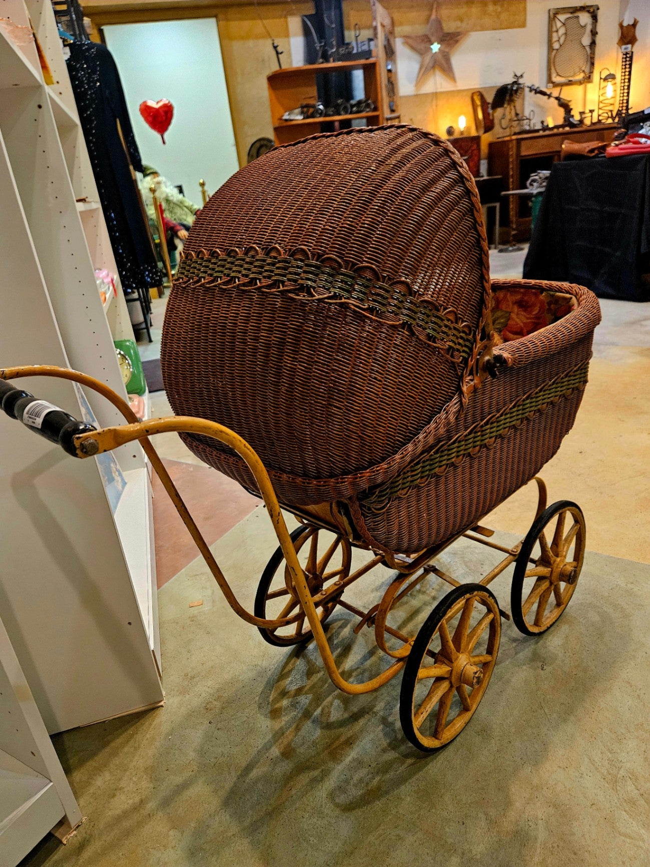 Antique Victorian Wicker Baby Carriage