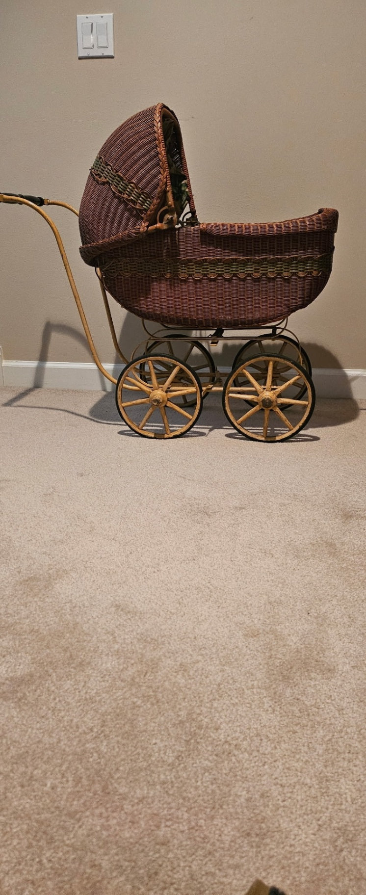 Antique Victorian Wicker Baby Carriage