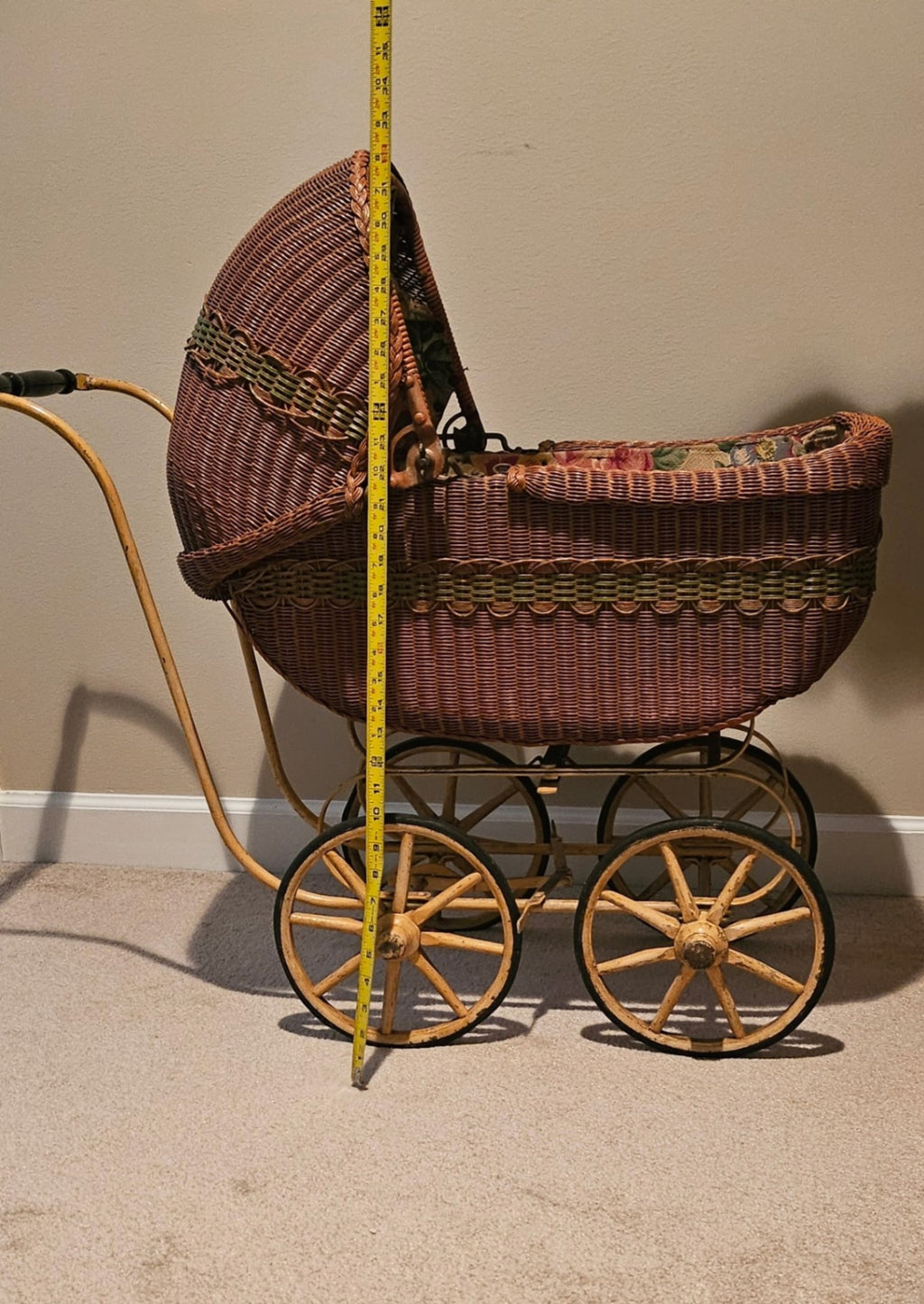Antique Victorian Wicker Baby Carriage