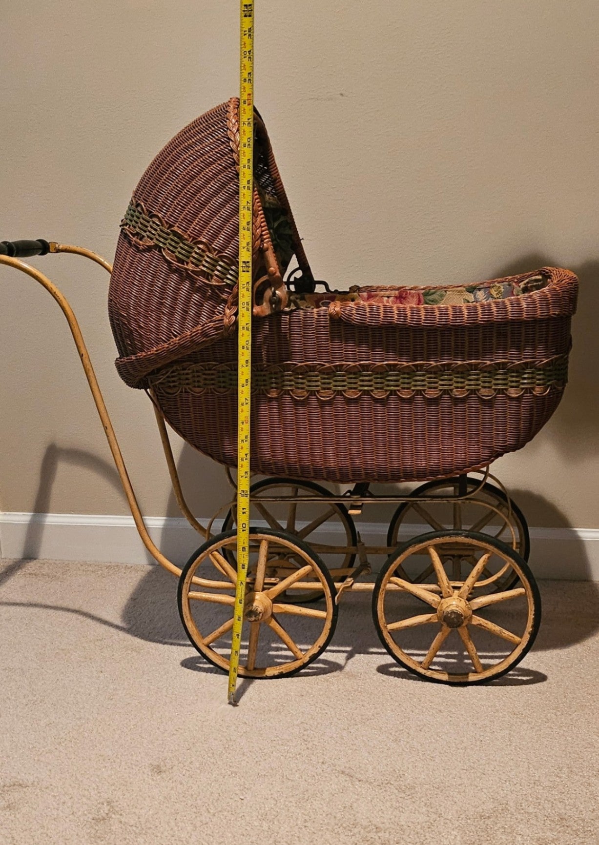Antique Victorian Wicker Baby Carriage