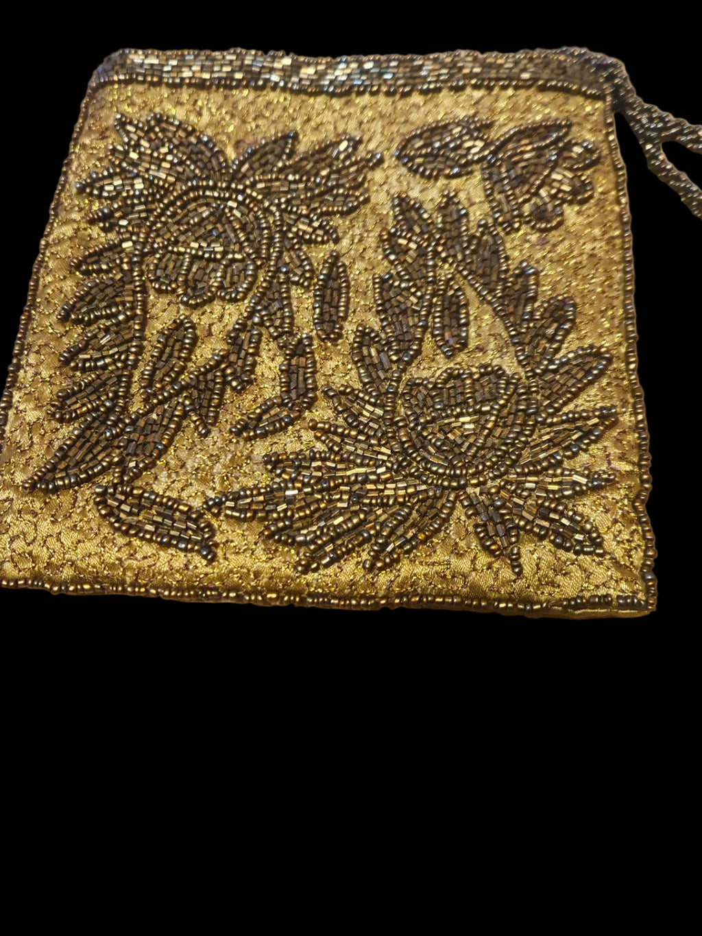 Mid-Century Floral Hand-Beaded Evening Bag