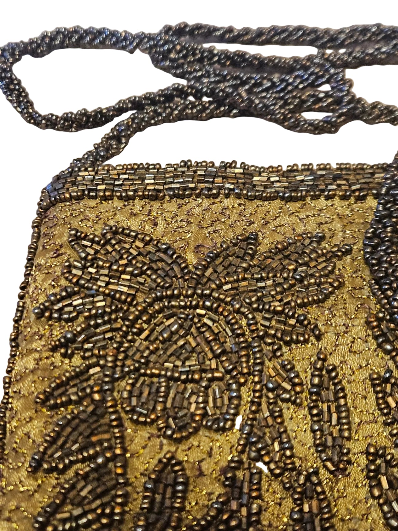 Mid-Century Floral Hand-Beaded Evening Bag