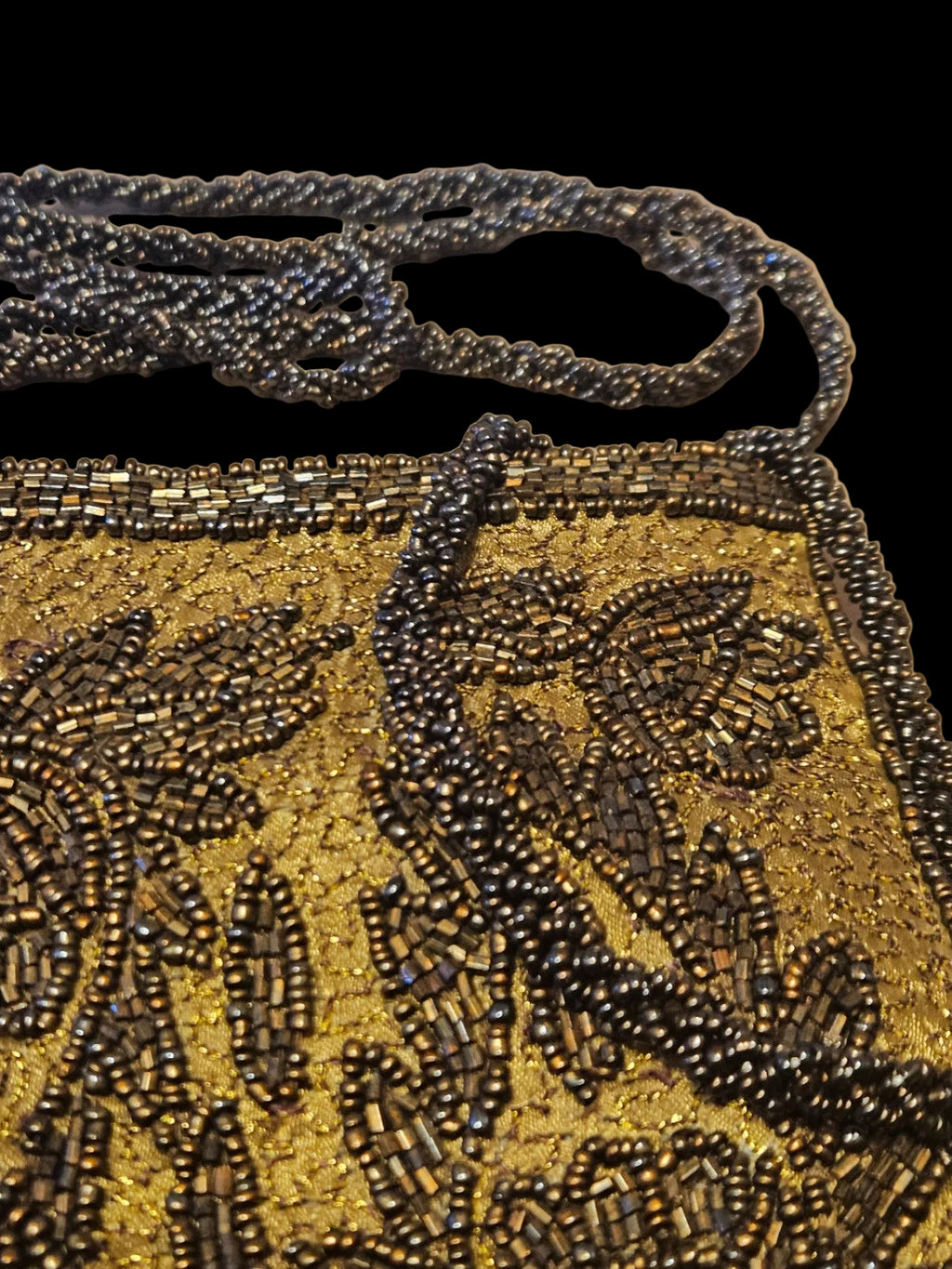 Mid-Century Floral Hand-Beaded Evening Bag
