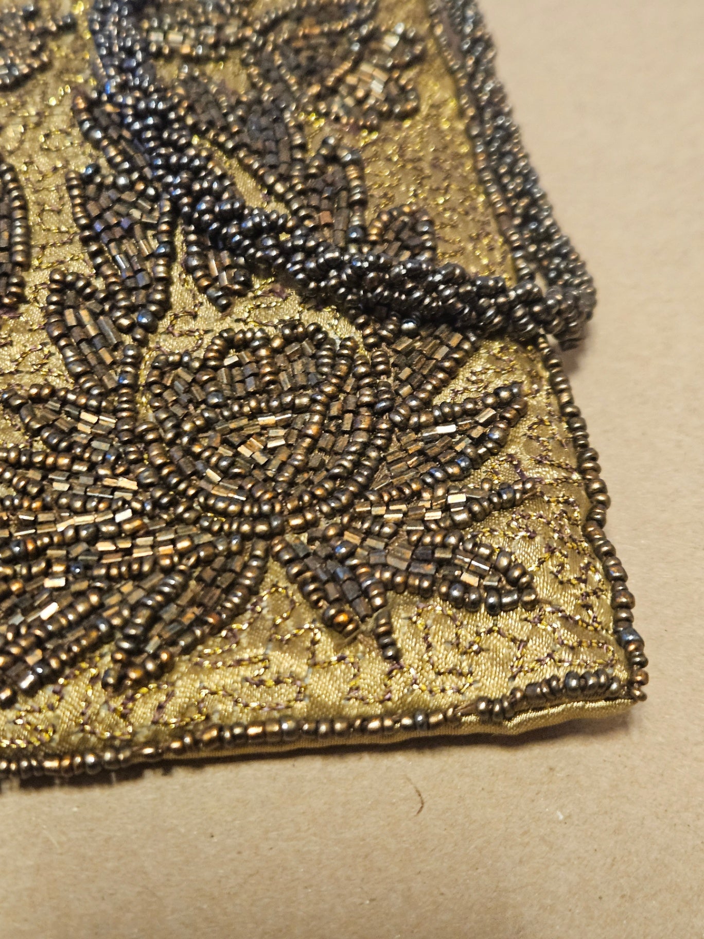 Mid-Century Floral Hand-Beaded Evening Bag