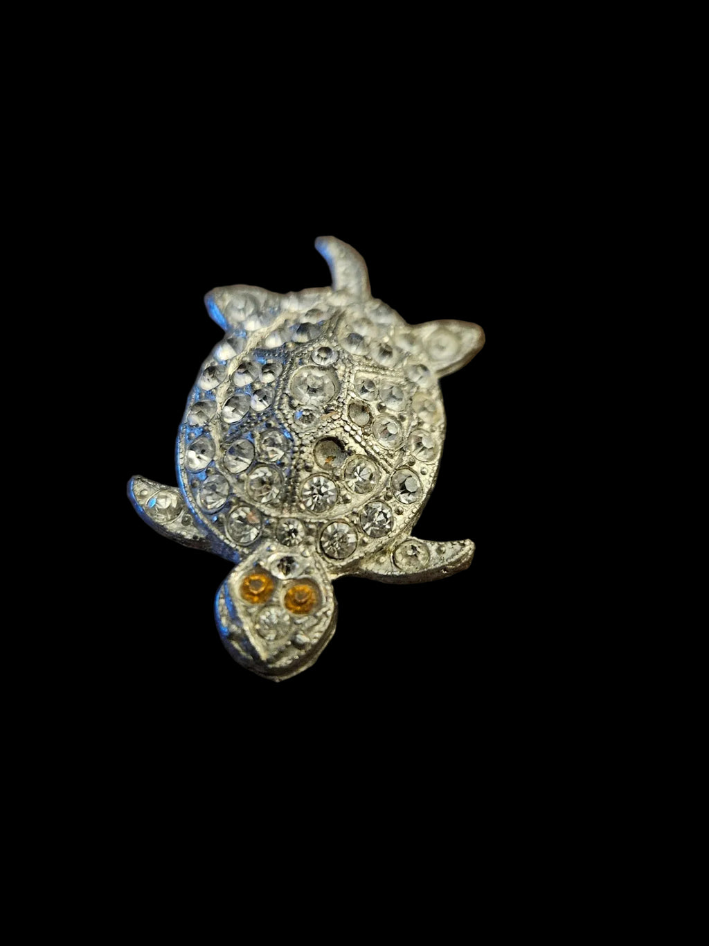 Jewelry Marcasite and Rhinestone Turtle Brooch