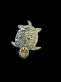 Jewelry Marcasite and Rhinestone Turtle Brooch