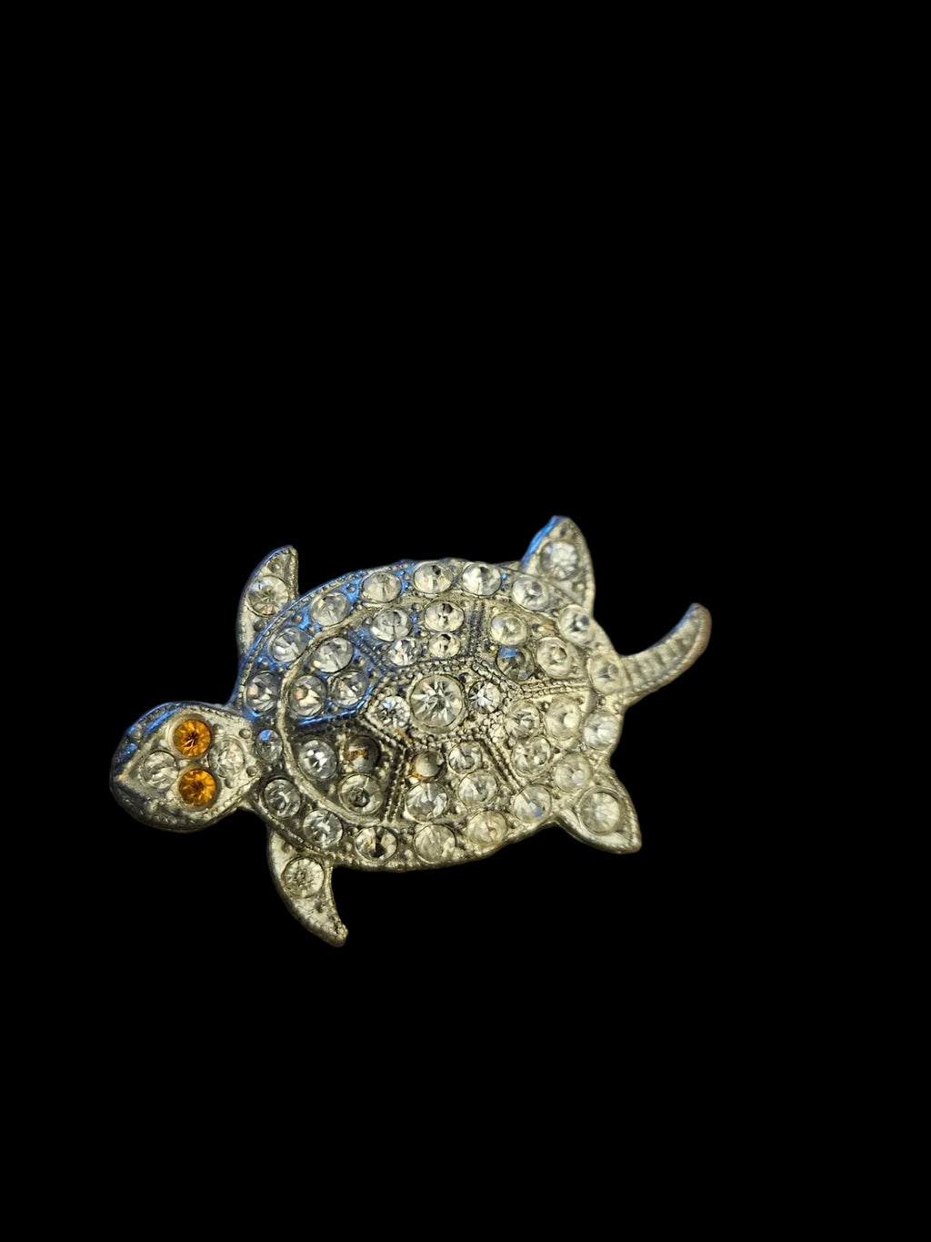 Jewelry Marcasite and Rhinestone Turtle Brooch