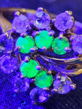 Vintage Uranium Glass "Glowing" Fruit Cocktail Cluster Ring