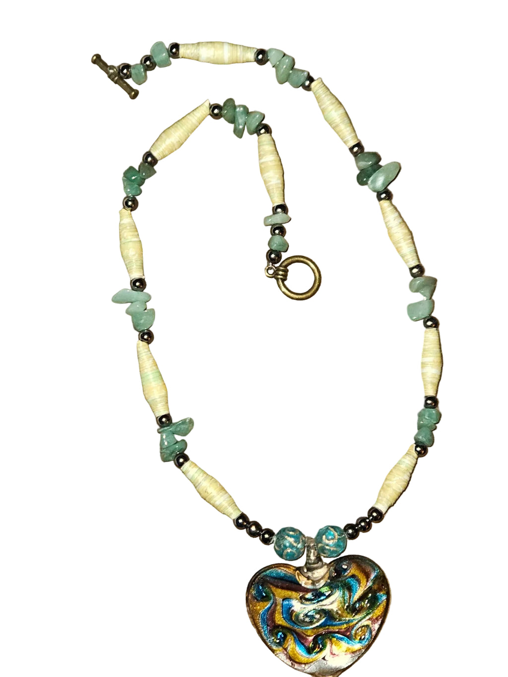 Handcrafted Haitian Mixed-Media Necklace