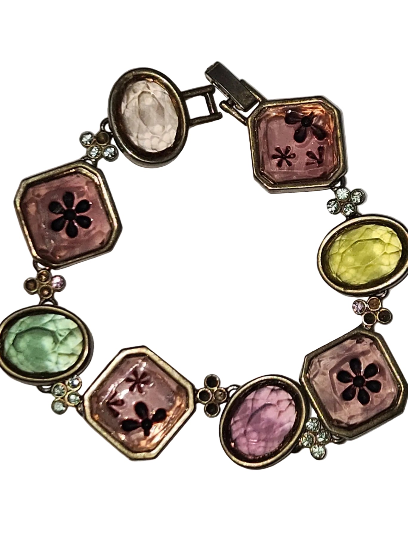 VINTAGE "FOUR-COLOR GLOW" TRANSFORMING BRACELET  Era: Circa 1950s-1960s Mid- Century European Costume Design