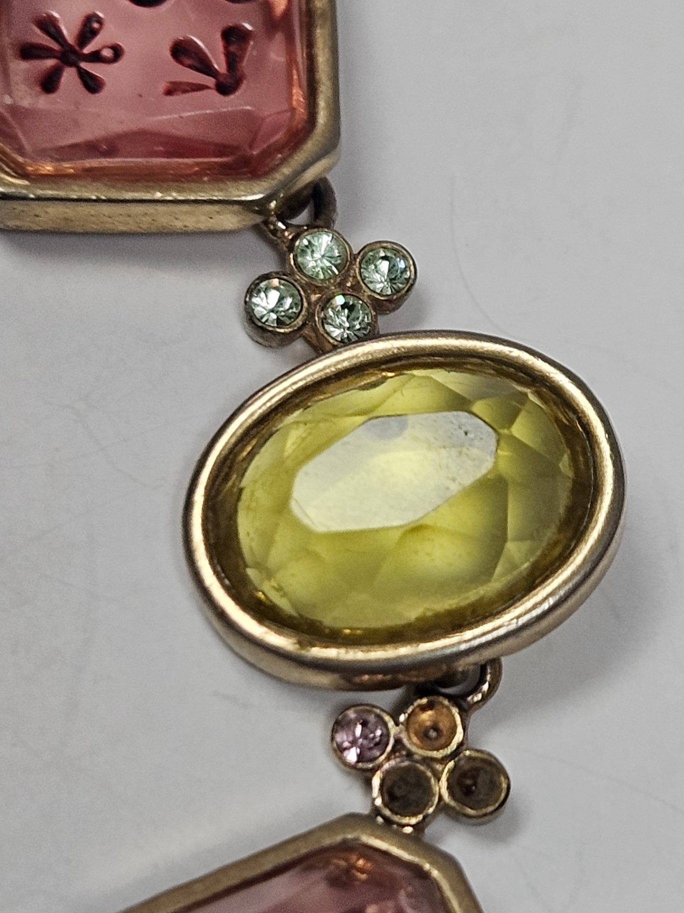 VINTAGE "FOUR-COLOR GLOW" TRANSFORMING BRACELET  Era: Circa 1950s-1960s Mid- Century European Costume Design
