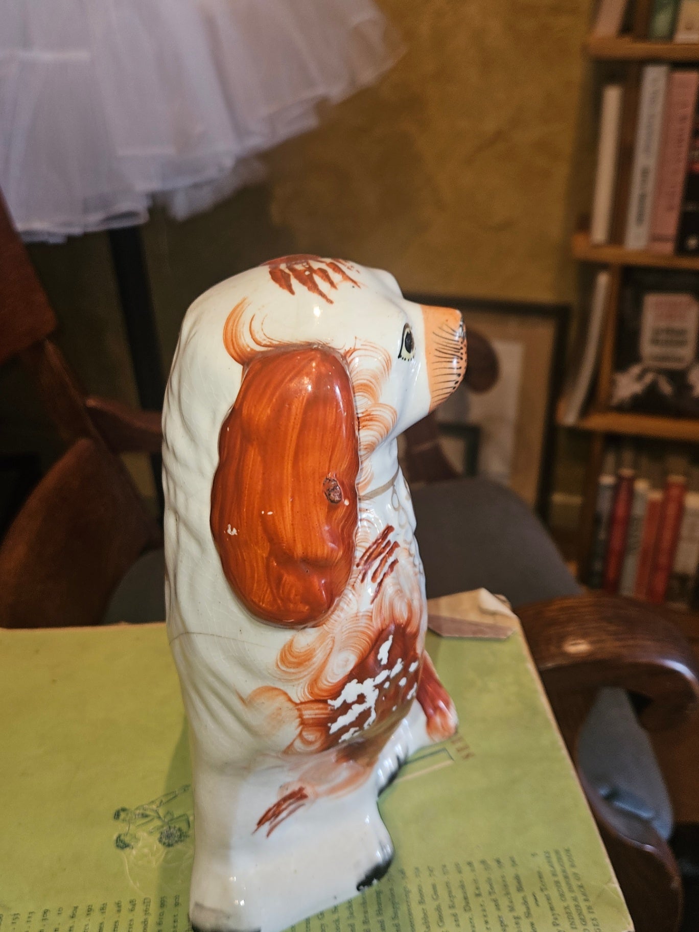 Antique 19th-Century English Staffordshire "Russet" Spaniel c. 1860-1880