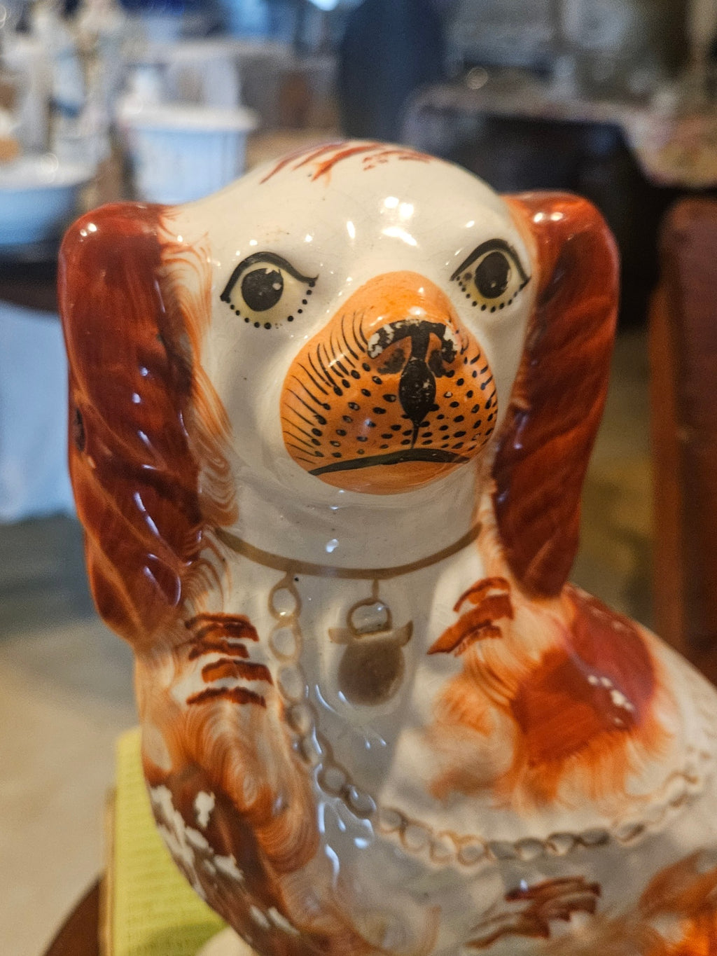 Antique 19th-Century English Staffordshire "Russet" Spaniel c. 1860-1880