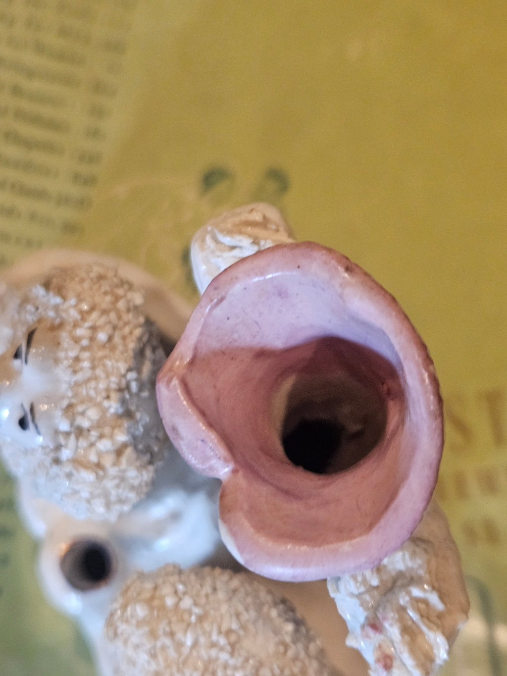 Antique Staffordshire "Confetti" Poodle Spill Vase  Origin: Staffordshire, England (c. 1892- 1912)