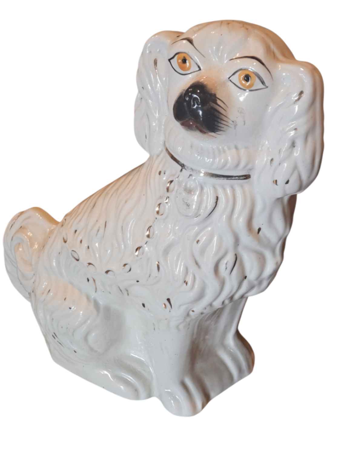 Rare: PAIR Antique 1860s English Staffordshire LARGE (#1) Mantle Spaniels "Wally Dogs"