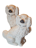 Rare: PAIR Antique 1860s English Staffordshire LARGE (#1) Mantle Spaniels "Wally Dogs"