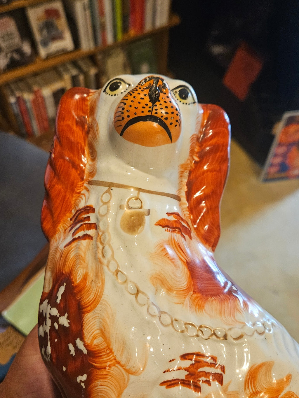 Antique 19th-Century English Staffordshire "Russet" Spaniel c. 1860-1880