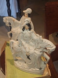 Rare Confronting Pair of Antique English Staffordshire Equestrian Figures c. 1870