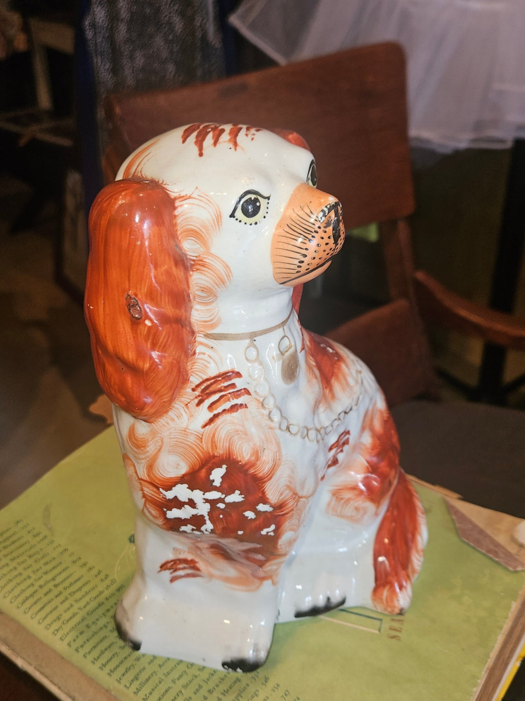 Antique 19th-Century English Staffordshire "Russet" Spaniel c. 1860-1880