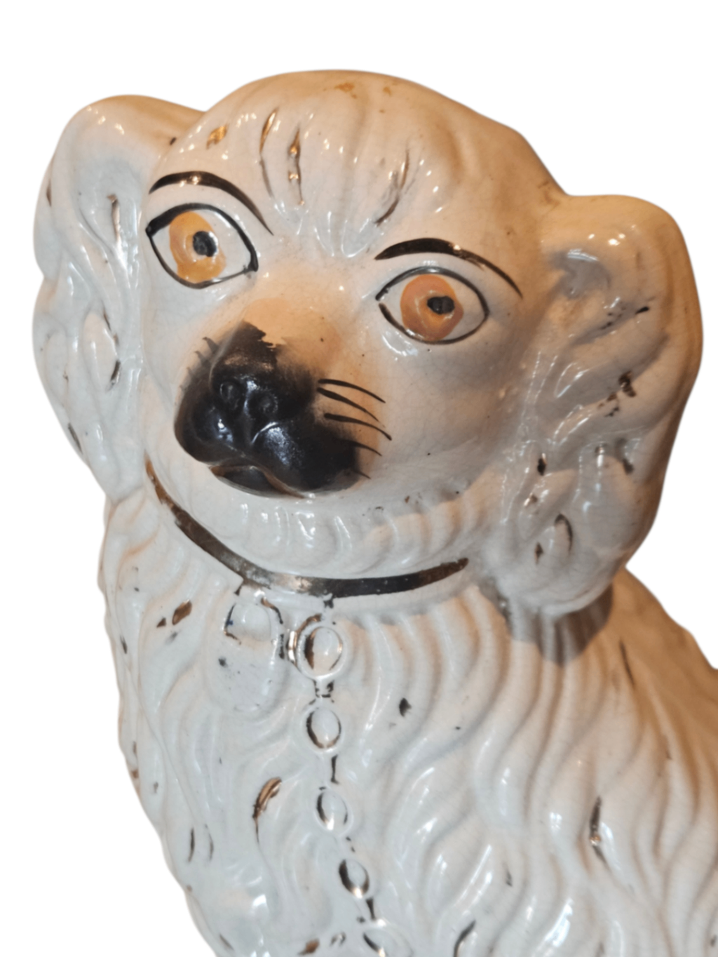 Rare: PAIR Antique 1860s English Staffordshire LARGE (#1) Mantle Spaniels "Wally Dogs"
