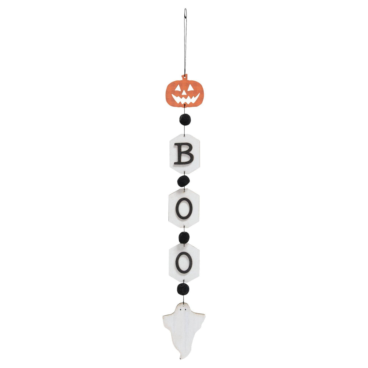 Boo Pumpkin & Ghost Wooden Tag Garland