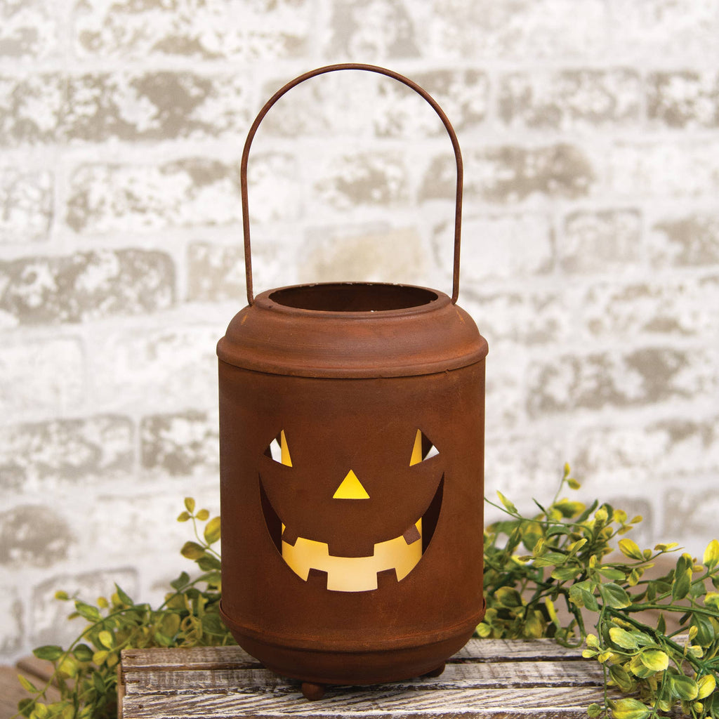 Rusty Metal Jack O Lantern Luminary