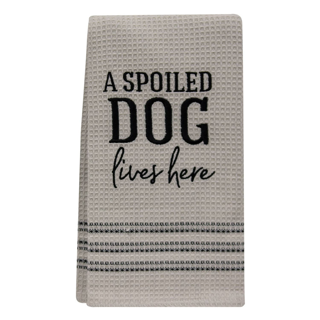 A Spoiled Dog Lives Here Dish Towel