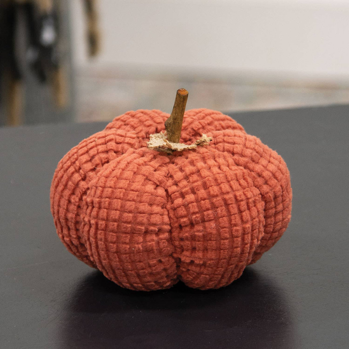 Burnt Orange Waffle Weave Pumpkin, Small